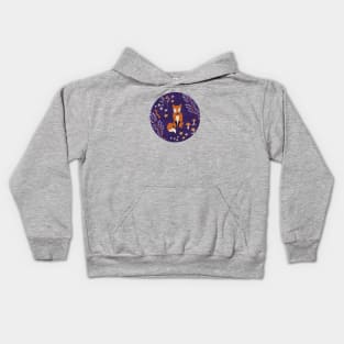 Foxes Playing in a Purple Forest Kids Hoodie